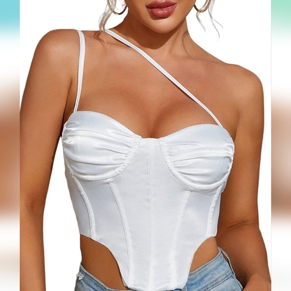 Colysmo Women Corset Top Sexy Backless Bustier Summer Spaghetti Strap Open Back - Picture 2 of 6